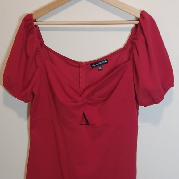 Crystal  Doll Red Mini Dress - Picture 3 of 9